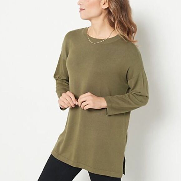 Isaac Mizrahi Live! Elements Crew-Neck Pullover Sweater - Picture 1 of 6